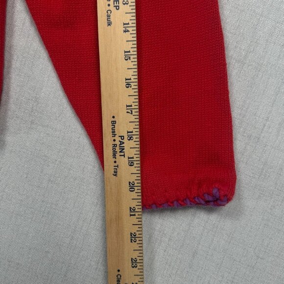 Vintage Michael Simons Embellished Beaded Sweater Red Tassel Knit Size Chest 39" - Picture 15 of 16